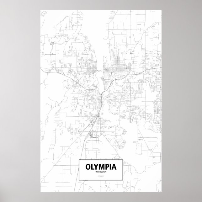 Póster Olympia, Washington (preto no branco) (Frente)