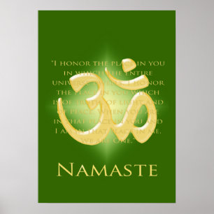 Poster Om in Green & Gold - Namaste
