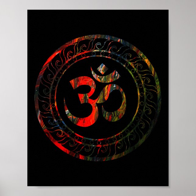 Poster Om Ohm Aum Buddhism Symbol Yoga Sanskrit  (Frente)
