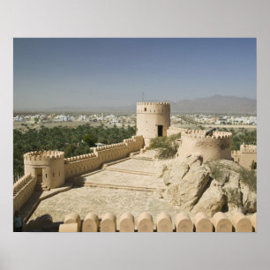 Póster Omã, A Planície de Batinah, Nakhal. Forte de Nakha