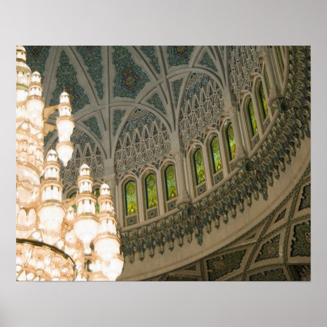 Poster Omã, Mascate, mesquita do Sultão Qaboos (Frente)