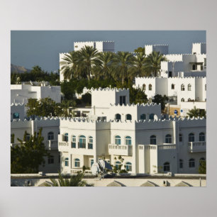 Poster Omã, Mascate, Qurm. Edifícios da Área de Qurm /