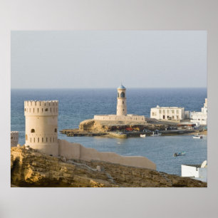 Póster Omã, Região de Sharqiya, Sur. Torres de Al Ayajh