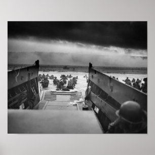 Poster Omaha Beach Landing -- D-Day Normandy Invasion