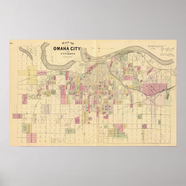 Póster Omaha City, Nebraska (Frente)