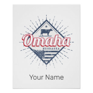 Póster Omaha City Nebraska Estados Unidos Vintage EUA