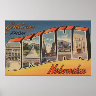 Póster Omaha, letra ScenesOmaha de NebraskaLarge, NE