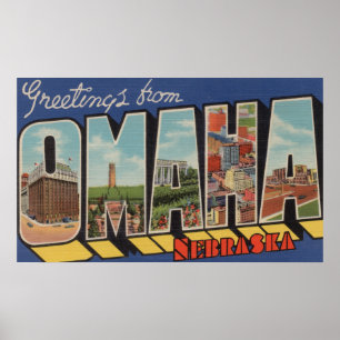 Póster Omaha, letra ScenesOmaha de NebraskaLarge, NE 2