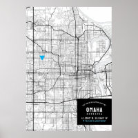 Omaha, Mapa da cidade de Nebraska + Marcar sua loc