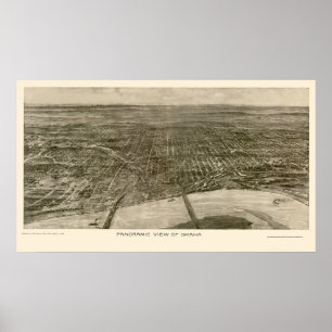 Póster Omaha, mapa panorâmico do NE - 1906