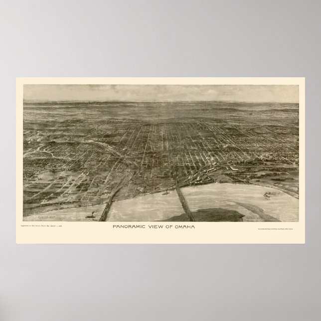 Póster Omaha, NE Panorâmica - 1906 (Frente)