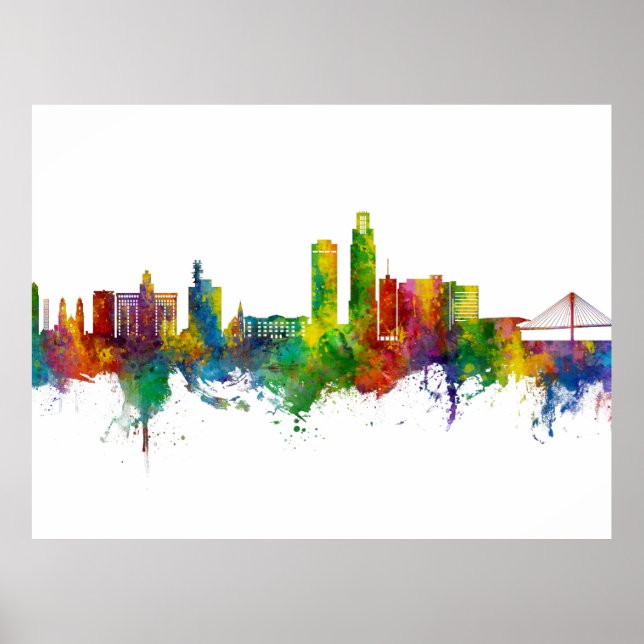 Poster Omaha Nebraska Skyline (Frente)