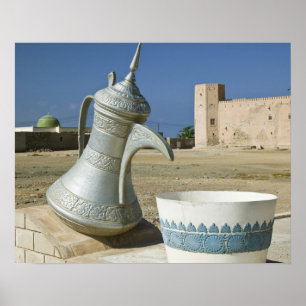Póster Oman, Região Dhfar, Mirbat. Cartonagem de água g