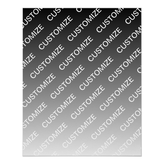 Póster Ombre de cor variável e padrão de texto (Frente)