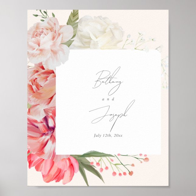 Poster Ombré Floral Botânica Elegante Boas-vindas (Frente)