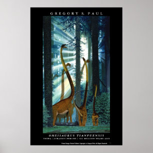 Poster Omeisaurus Gregory Paul do dinossauro