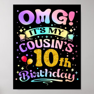 Poster Omg É O Aniversário De 10 Anos Do Meu Primo Feliz 