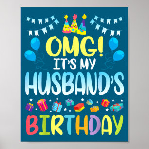 Poster Omg é o aniversário do meu marido feliz eu você es