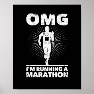 Poster OMG, estou correndo uma maratona, primeiro 26,2 mi