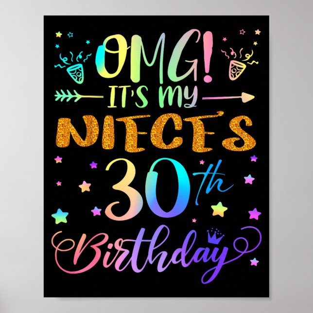 Poster Omg Its My Nieces 30th Birthday Sweet 30 Years Old (Frente)