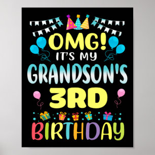 Poster Omg São Os Meus Avós aniversário de 3 anos Doce 3