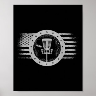 Poster On Back Cool Disc Golf Sport EUA Grunge Flag - Dis