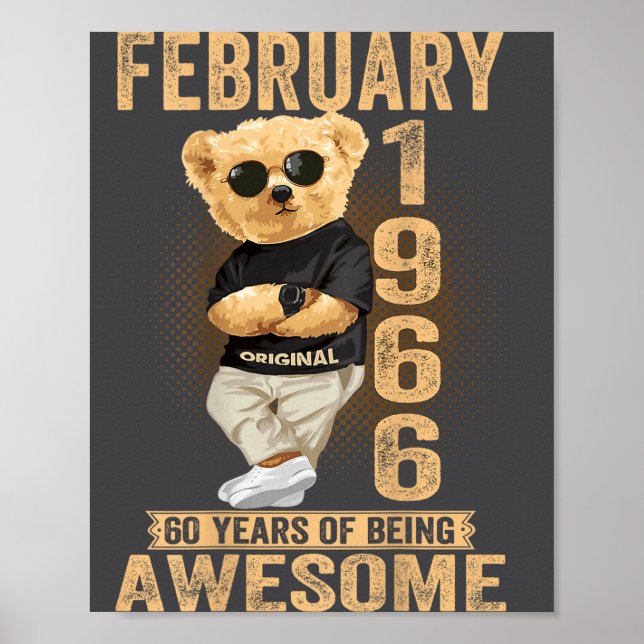 Poster (on Back) February 1966 60th Birthday 60 Years Ted (Frente)