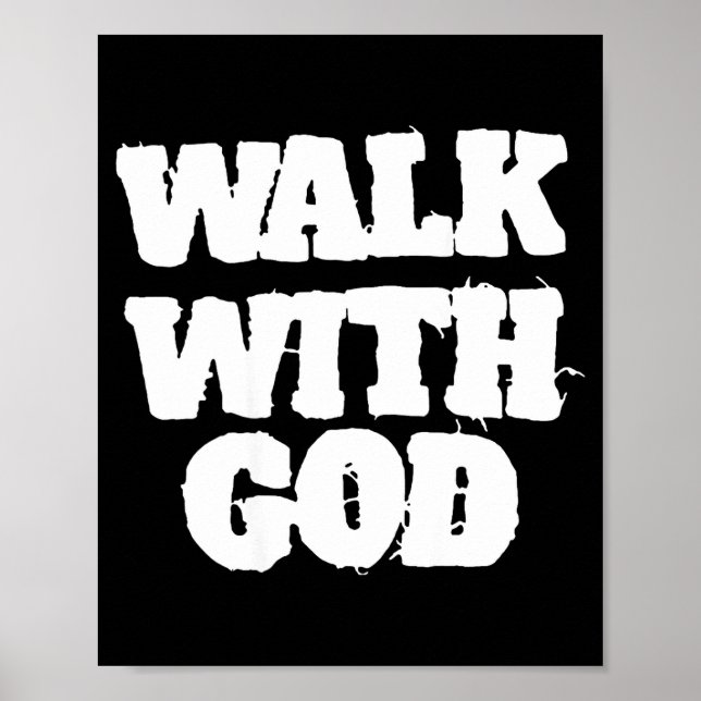Poster On Back Walk With Jesus God Christian Men Women Sa (Frente)
