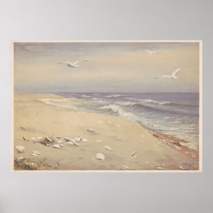 Poster On the Beach (1879) - Vintage Coastal Art