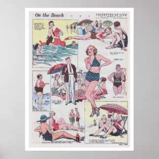 Poster On The Beach - Vintage - 1935