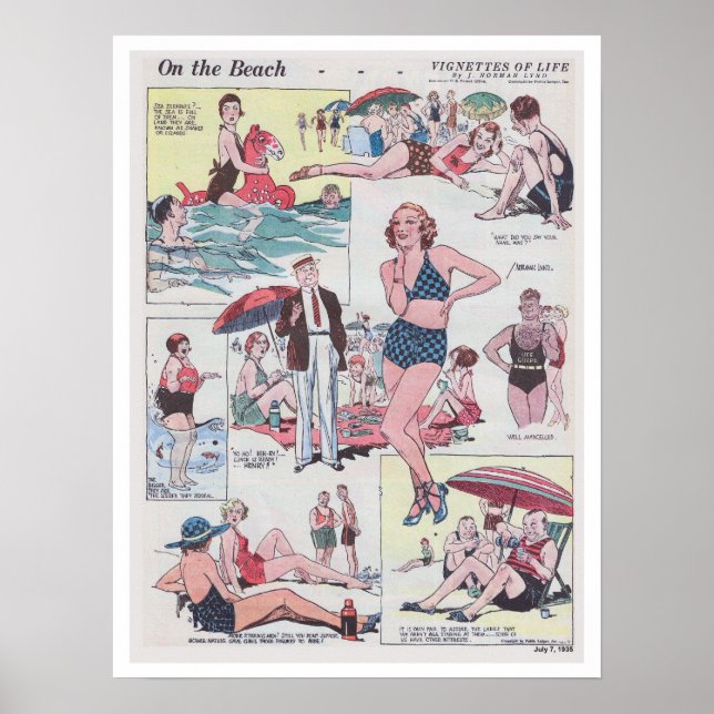 Poster On The Beach - Vintage - 1935 (Frente)