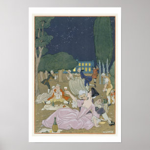 Póster On the Lawn, illustration for 'Fetes Galantes' by