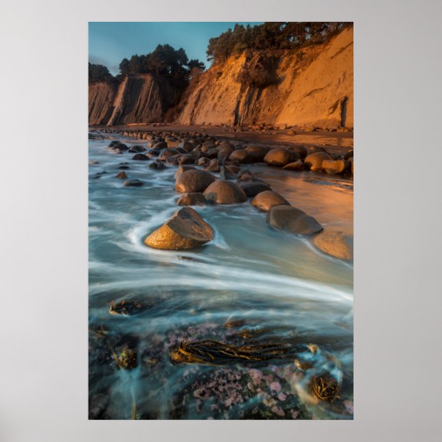 Póster Onda ao longo da praia, Califórnia (Frente)