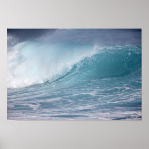 Póster Onda azul quebrando, Maui, Havaí, EUA 2