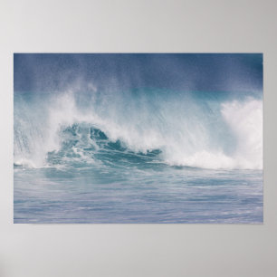 Poster Onda azul quebrando, Maui, Havaí, EUA 3
