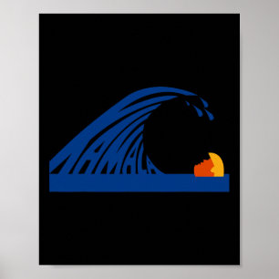 Poster Onda Bonita De Wave Azul Kamala Para Kamala Funny