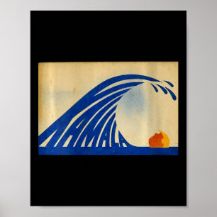 Poster Onda Cuja Onda Azul De Wave Kamala Para Kamala Fu