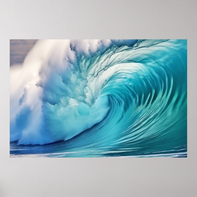 Poster Onda Curva - Vazio Natural Da Força Oceânica (Frente)