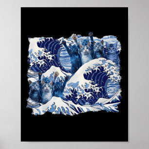 Poster Onda De Gatos Azuis Para Kamala Harris Onda Azul D