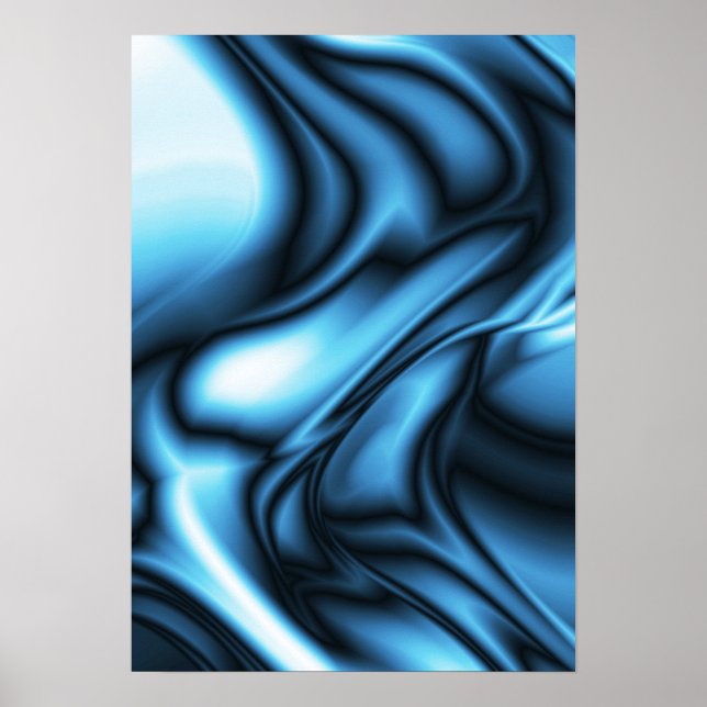 Poster Onda de Seda Azul (Frente)