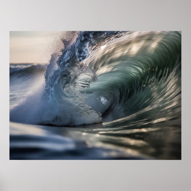 Poster Onda de Surf Oceano (Frente)
