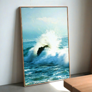 Poster Onda do Oceano em Colisão – Arte dramática de pare