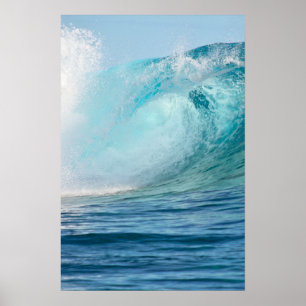 Póster Onda grande do Oceano Pacífico que quebra o poste