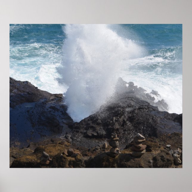 Póster Onda nas rochas (Frente)