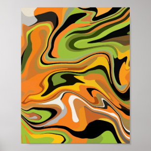 Poster Ondas abstrato de outono