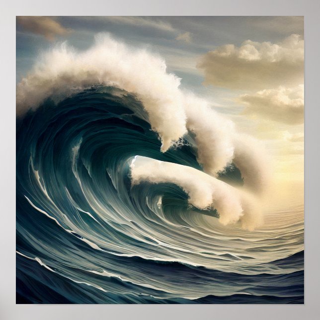 Poster Ondas Antigas do Oceano (Frente)