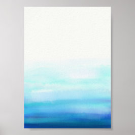 Poster Ondas Aquarela Azul
