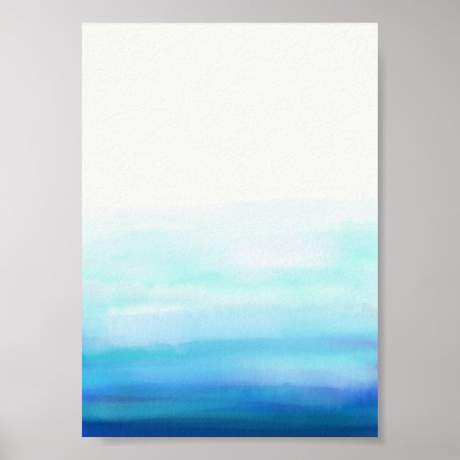 Poster Ondas Aquarela Azul (Frente)