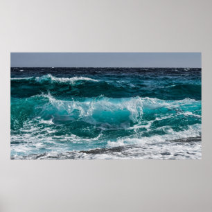 Poster Ondas azul turquesas