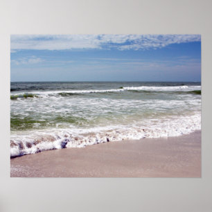 Póster Ondas caem na praia Sandy